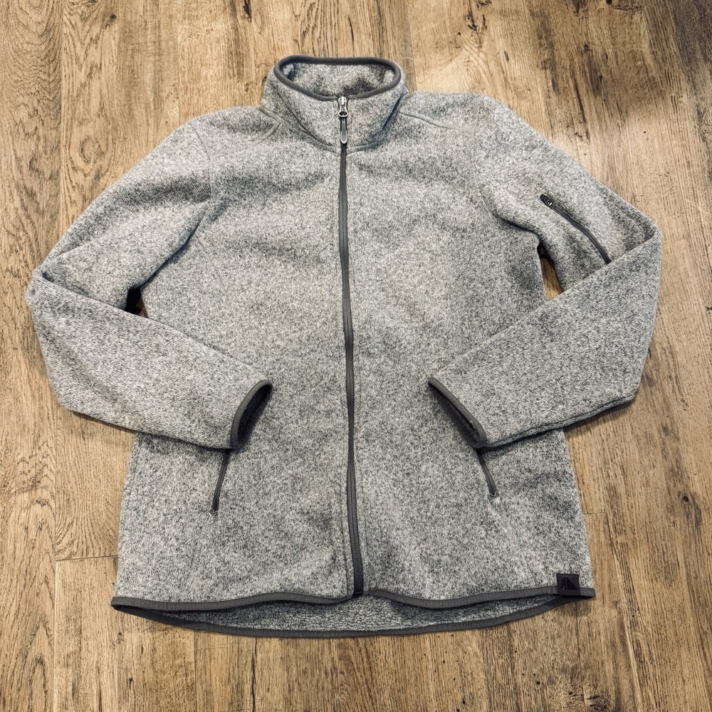 L.L.Bean Women's Fleece Full-Zip Jacket, Gray, Used, Size Large Regular